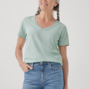 Solid turquoise V-neck t-shirt from jenaa.store